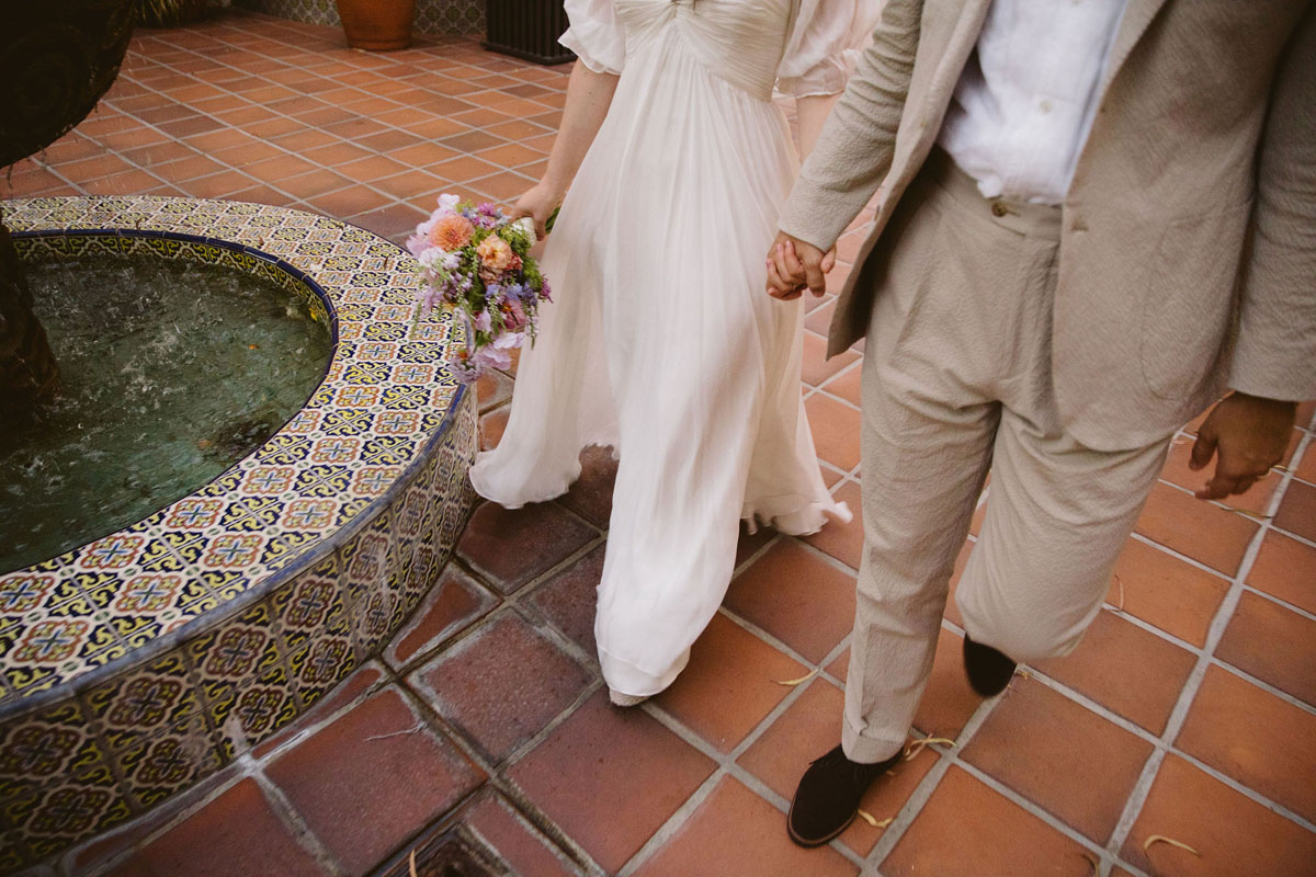 whimsical wedding portraits at LA river center and gardens 