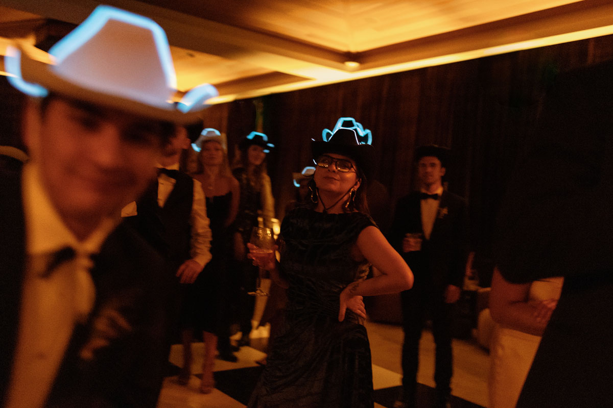 light up cowboy hats for wedding reception