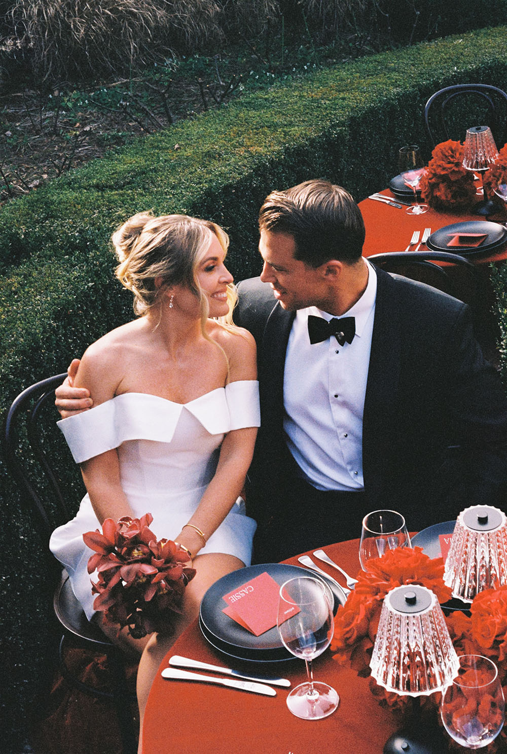 black and red wedding with black tie fashion