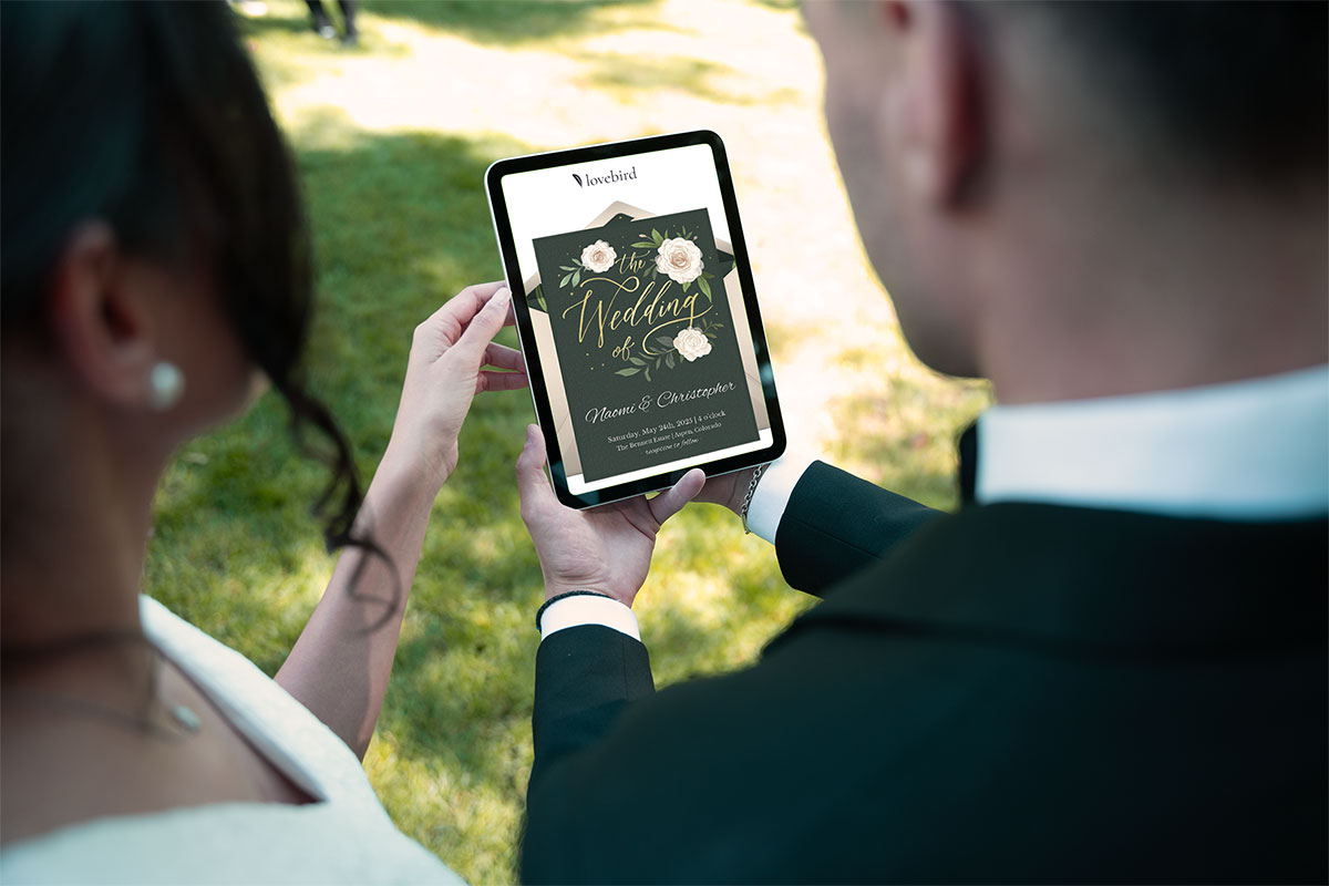 ipad on Lovebird wedding website