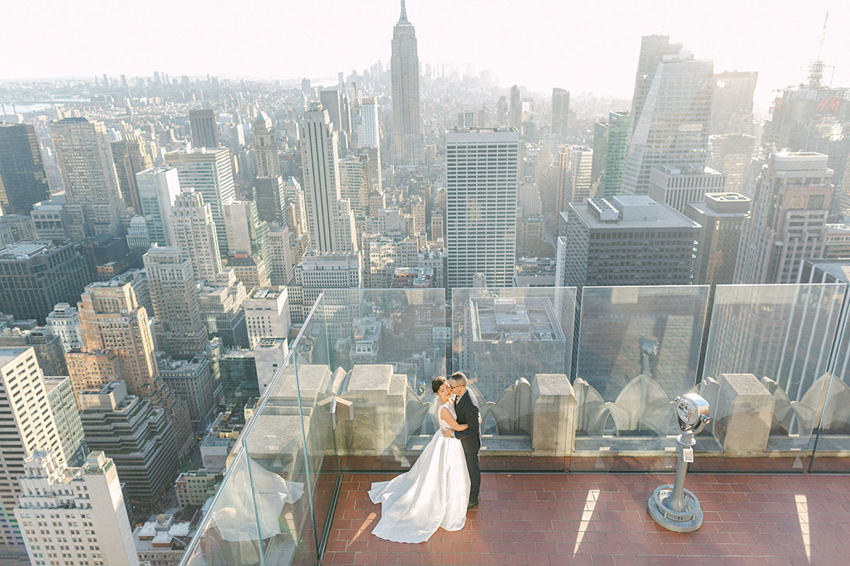 Top of the Rock wedding portraits in NYC