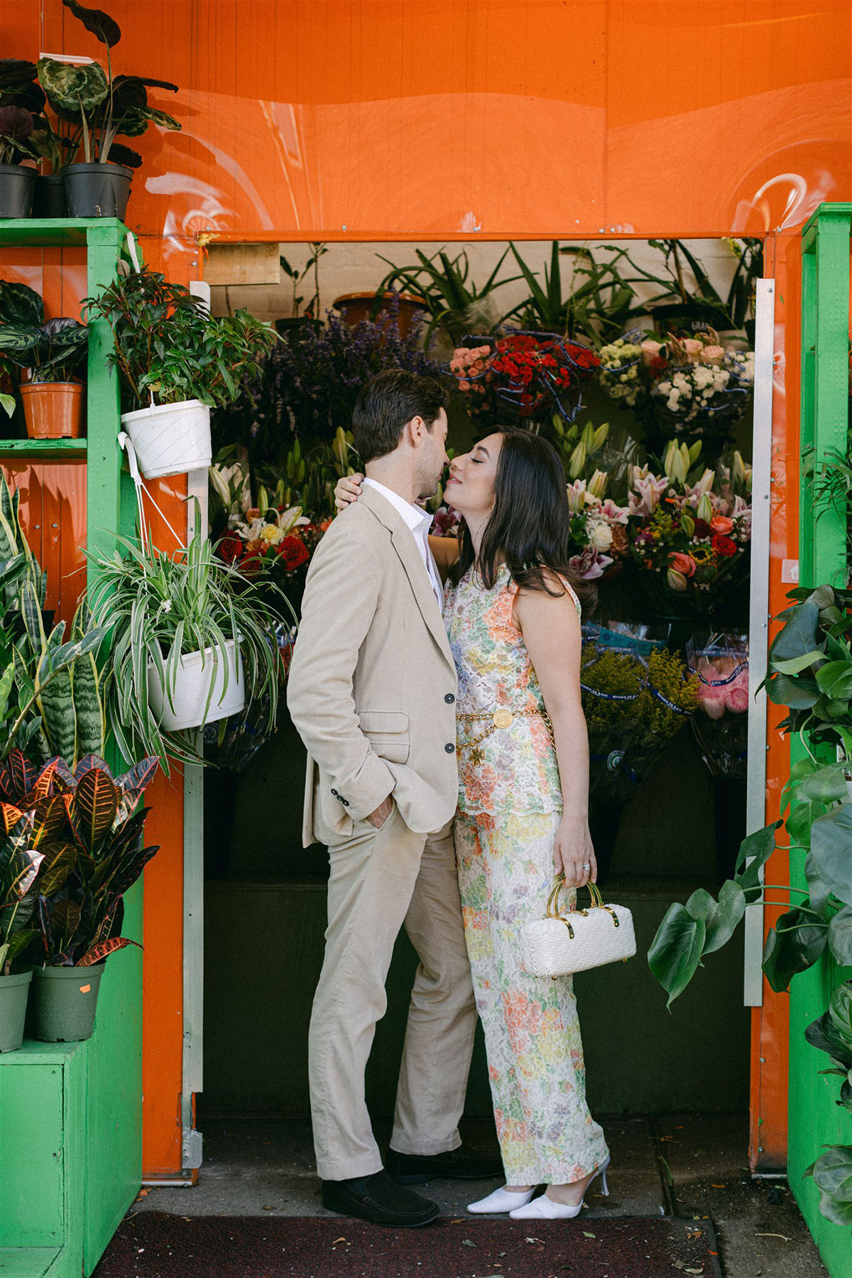 floral elopement portraits in brooklyn nyc