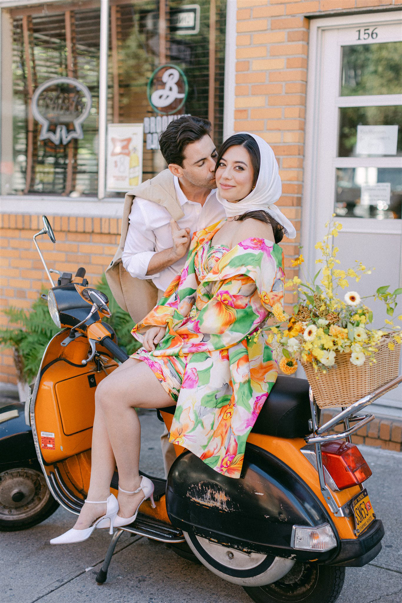 retro elopement portraits at capri social club in nyc