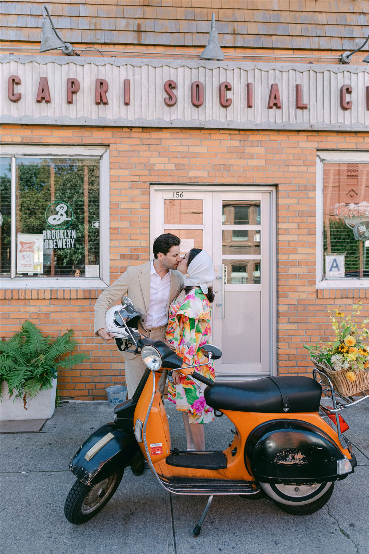 retro elopement portraits at capri social club in nyc