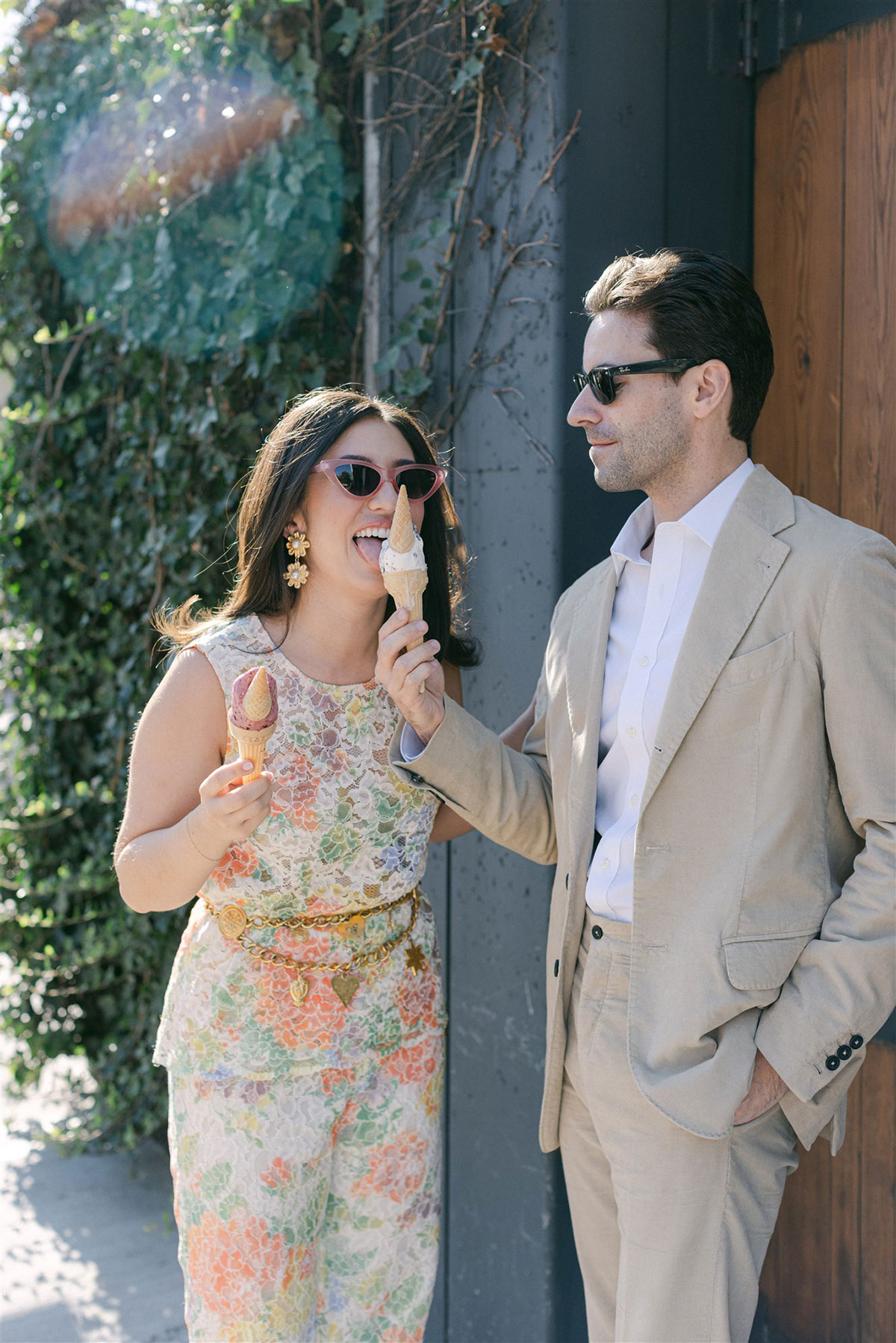 floral elopement portraits in brooklyn nyc