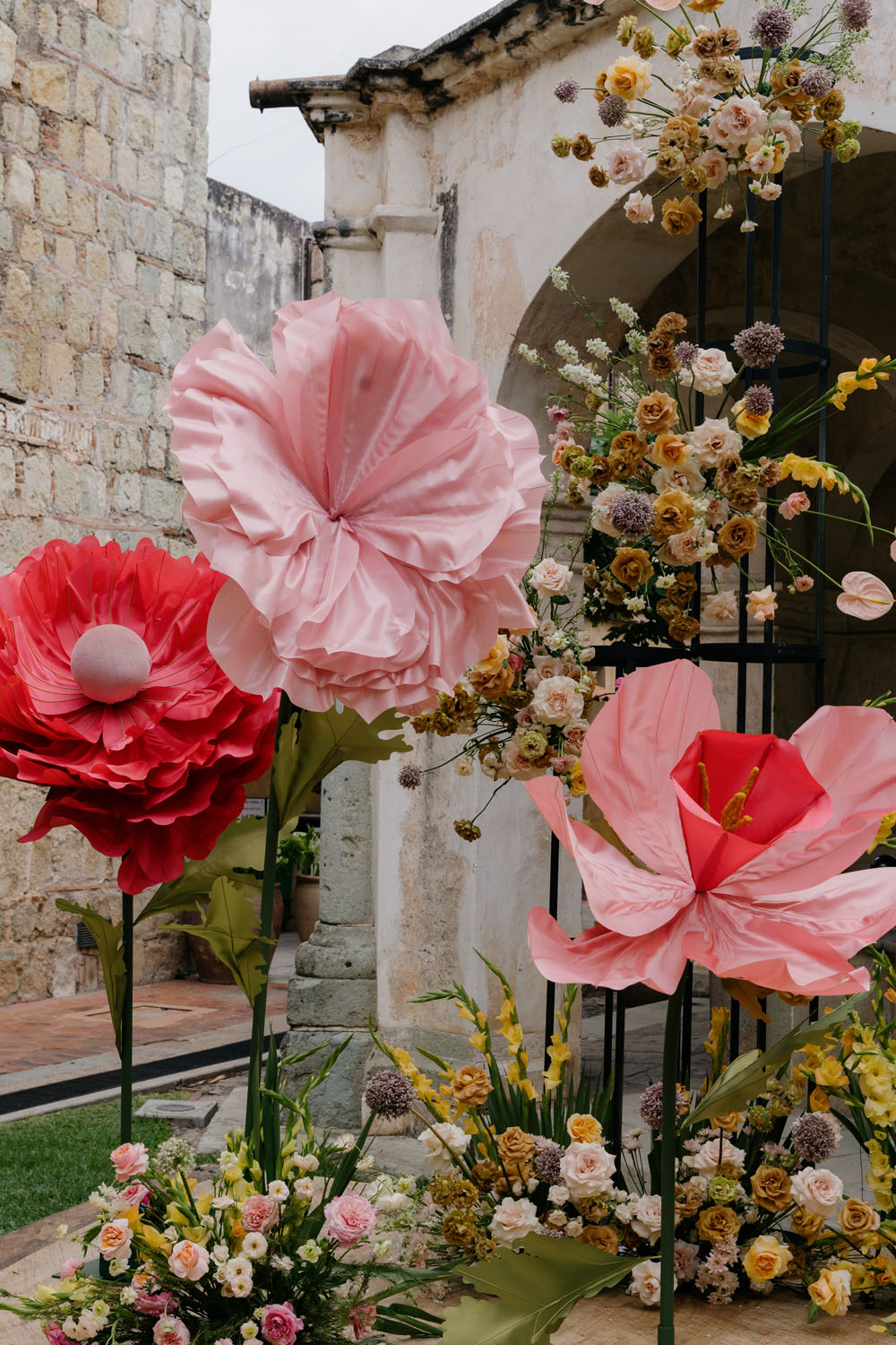 giant floral installation for wedding