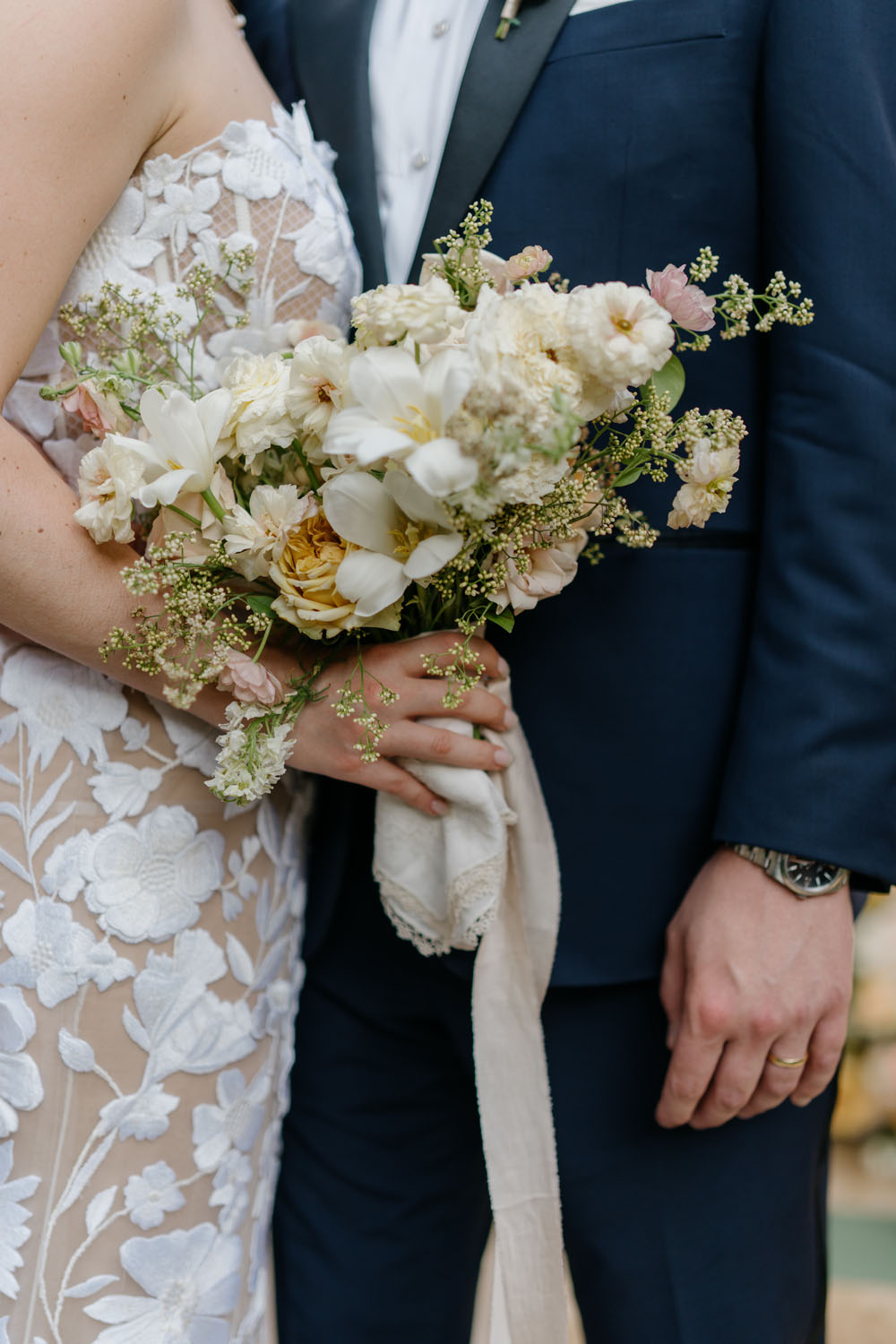 green white white bridal bouquet