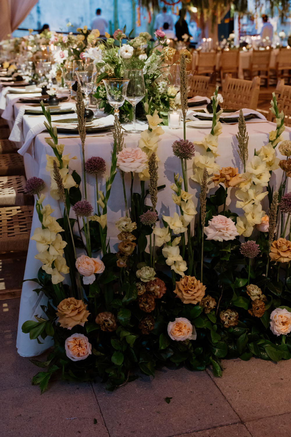 lush florals at mexico wedding