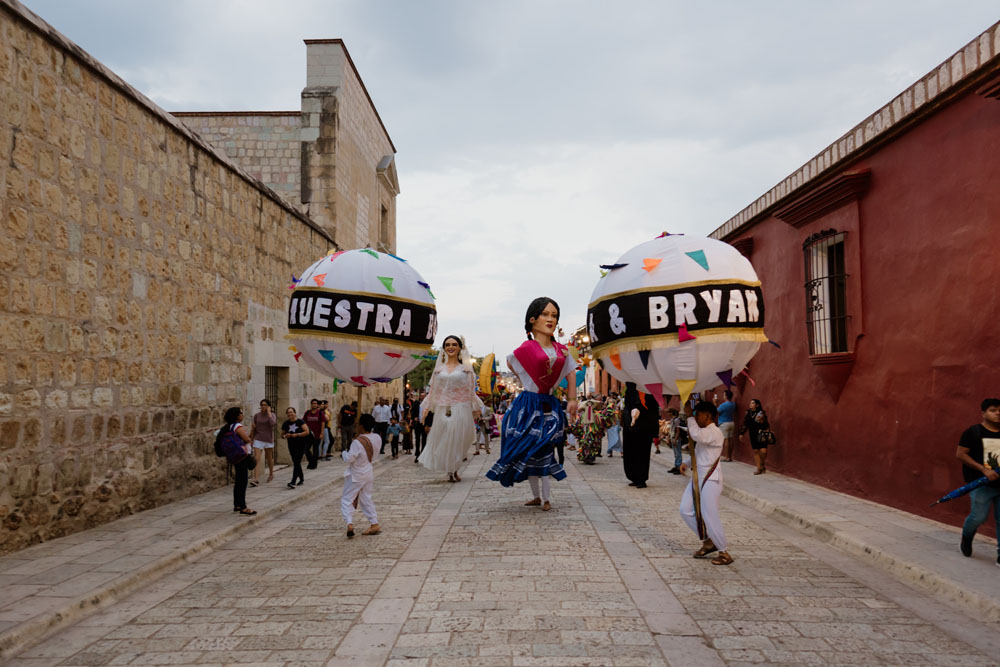 wedding parade in oaxaca mexico