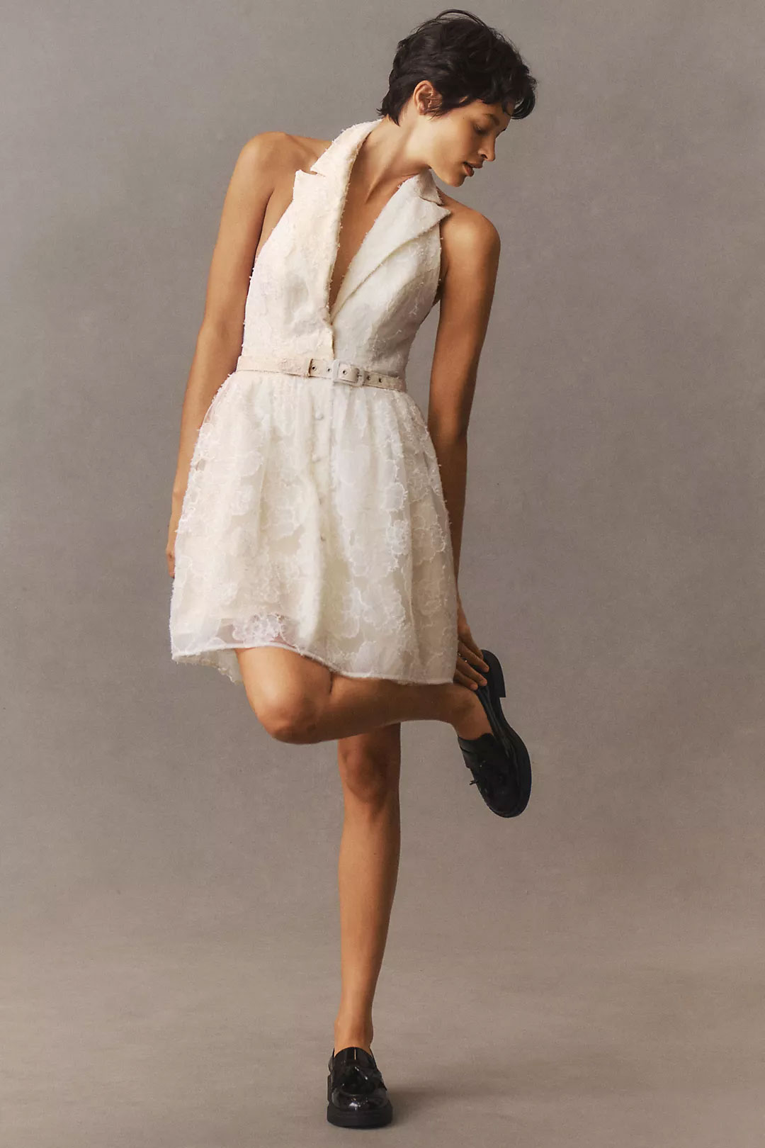 white anthropologie cocktail dress