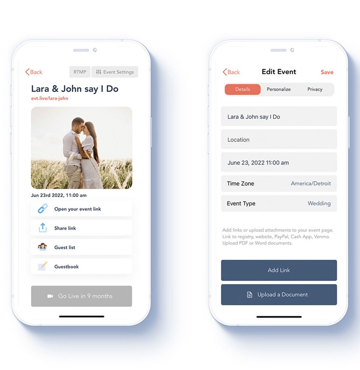 eventlive wedding streaming app