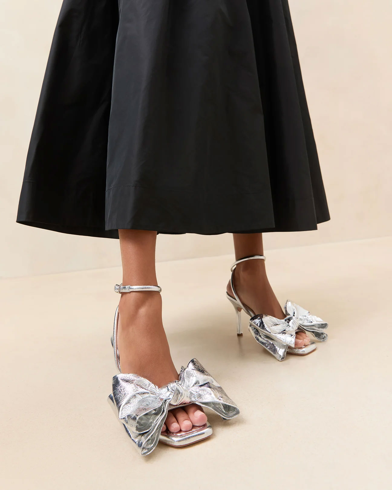 loeffler randall silver bow heels